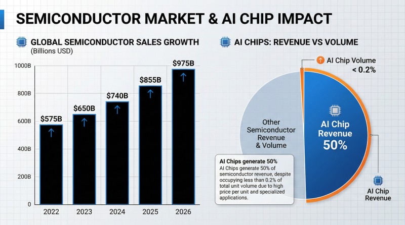 Global semiconductor sales breakdown 2026 Global semiconductor sales chart 2026 Deloitte report